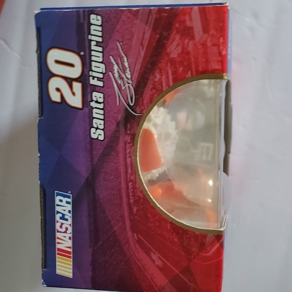 Santa Figurine Cheering for Nascar #20 Tony Stewart in Box. - Picture 5 of 6